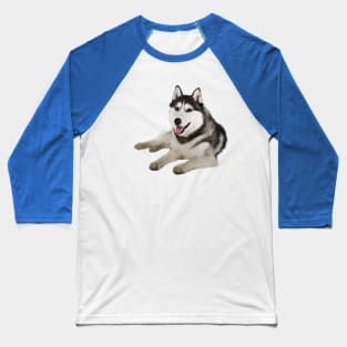 Husky with Blue Eyes, love Huskies, Dog Lover Baseball T-Shirt